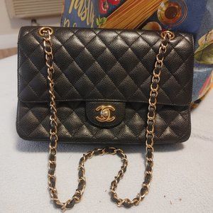 Chanel Quilted black lambskin with gold hardware
